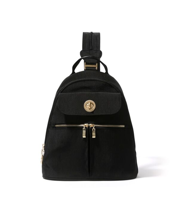【送料無料】 バッガリーニ レディース バックパック・リュックサック バッグ Naples Convertible Backpack Black with Gold Hardware