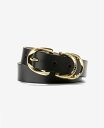 【送料無料】 コールハーン レディース ベルト アクセサリー Women's Genuine Leather Sculptured Harness Buckle Belt Black