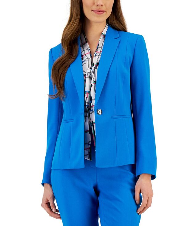 【送料無料】 カスパール レディース ジャケット・ブルゾン ブレザー アウター Petite Crepe One-Button Blazer Riviera