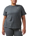  リーボック レディース Tシャツ トップス Plus Size Metallic Logo Cotton T-Shirt Dark Grey Heather