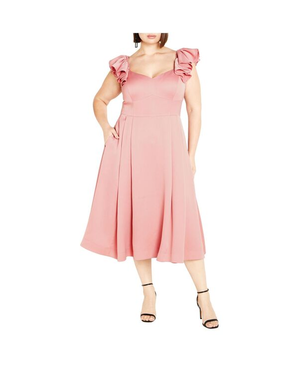 楽天ReVida 楽天市場店【送料無料】 シティーシック レディース ワンピース トップス Plus Size Roselyn Dress Pink champagne