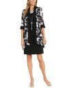 yz A[AhG`[Y fB[X s[X gbvX Women's 2-Pc. Floral-Print Jacket & Necklace Dress Set Black White