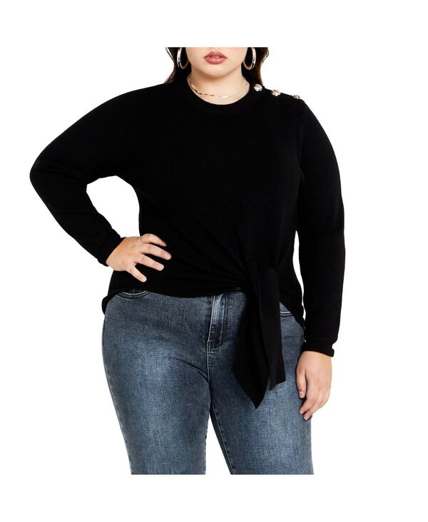 楽天ReVida 楽天市場店【送料無料】 シティーシック レディース ニット・セーター アウター Plus Size Royal Sweater Black
