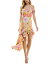 【送料無料】 シティー スタジオ レディース ワンピース トップス Juniors' Drape-Neck Cold-Shoulder Dress Ruffle-Hem Dress Yellow/Pink