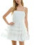 【送料無料】 シティー スタジオ レディース ワンピース トップス Juniors' Shirred Ruffled Fit & Flare Dress White