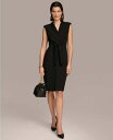 【送料無料】 ダナキャラン レディース ワンピース トップス Women 039 s Tie-Front Sleeveless Blazer Dress Black