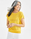 【送料無料】 スタイルアンドコー レディース ニット セーター アウター Women 039 s Fine-Gauge Mixed-Stitch Dolman-Sleeve Sweater Cornmeal Yellow