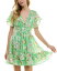 【送料無料】 シティー スタジオ レディース ワンピース トップス Juniors' Floral-Print Ruffled Fit & Flare Dress Green/blus