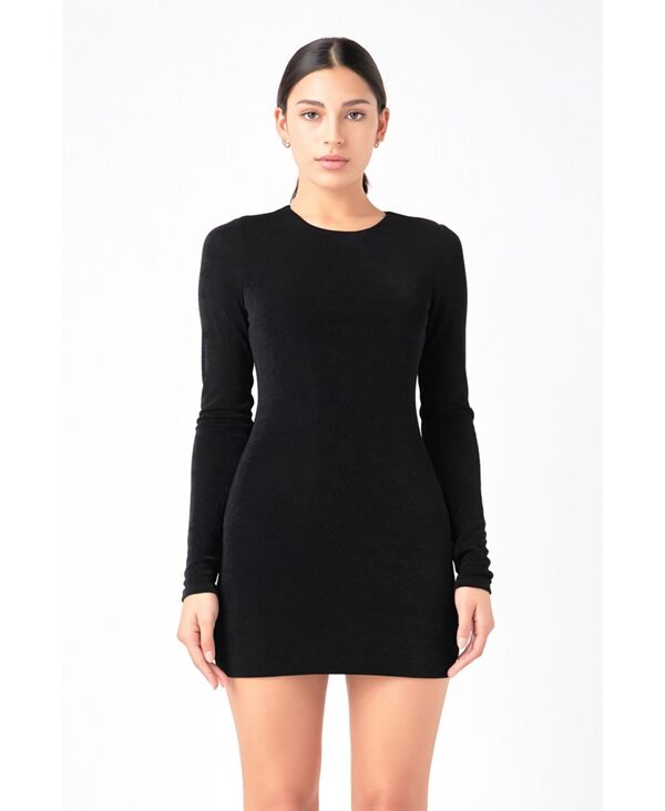 【送料無料】 グレー ラブ レディース ワンピース トップス Women 039 s Slinky Mini Dress Black