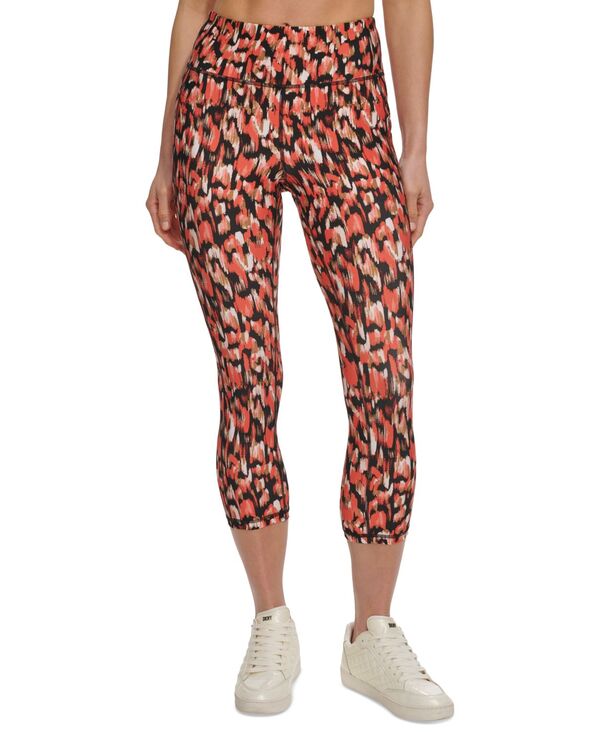 yz _i L j[[N fB[X MX {gX Women's Printed High-Waist Cropped Leggings HOT CORAL
