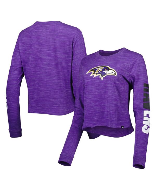 yz j[G fB[X TVc gbvX Women's Purple Baltimore Ravens Crop Long Sleeve T-shirt Purple