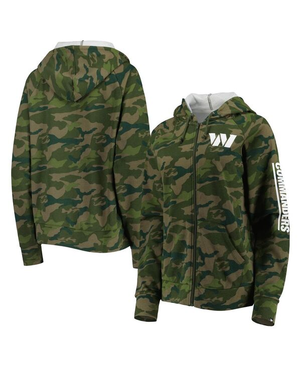 ニューエラ レディース アウター パーカー・スウェット パーカー New Era Women's Camo Washington Commanders Raglan Full-Zip Hoodie Camo(4)