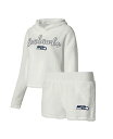 【送料無料】 コンセプツ スポーツ レディース ナイトウェア アンダーウェア Women 039 s White Seattle Seahawks Fluffy Pullover Sweatshirt and Shorts Sleep Set White