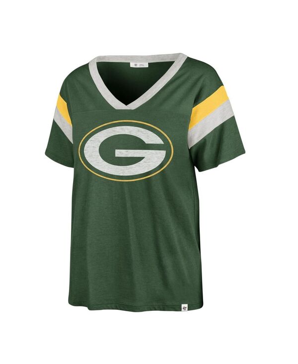 yz 47uh fB[X TVc gbvX Women's Green Distressed Green Bay Packers Phoenix V-Neck T-shirt Green