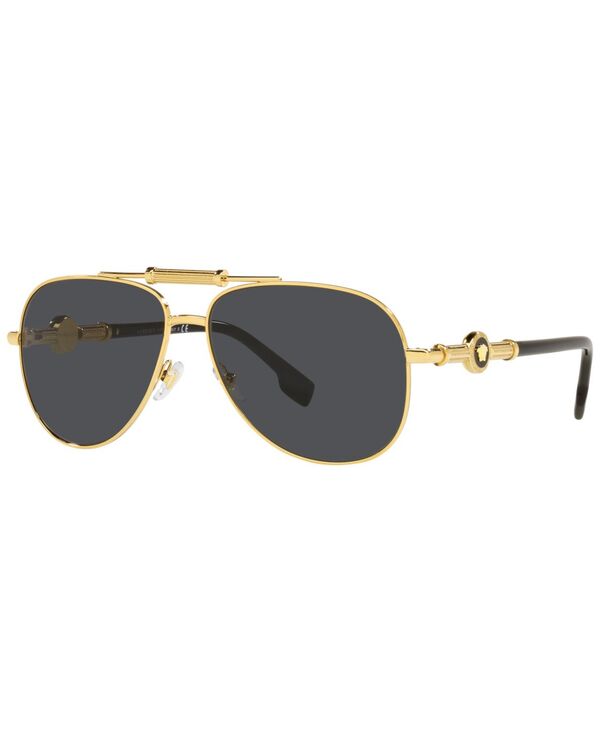 ヴェルサーチ 【送料無料】 ヴェルサーチ メンズ サングラス・アイウェア アクセサリー Unisex Sunglasses VE2236 Gold-Tone