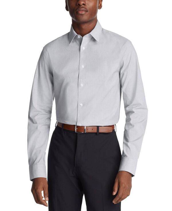 カルバン・クライン 【送料無料】 カルバンクライン メンズ シャツ トップス Men's Slim-Fit Steel Plus Dress Shirt Navy
