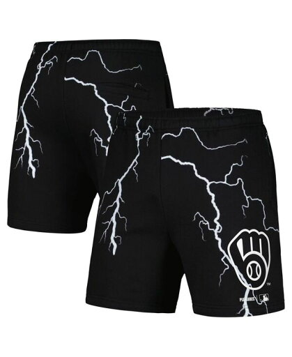 【送料無料】 プレジャーズ メンズ ハーフパンツ・ショーツ ボトムス Men's Black Milwaukee Brewers Lightning Shorts Black 【送料無料】 プレジャーズ メンズ ハーフパンツ・ショーツ ボトムス Men's Black Milwaukee Brewers Lightning Shorts Black