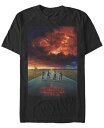 【送料無料】 フィフスサン メンズ Tシャツ トップス Men 039 s Stranger Things Demagorgon Cloud Poster Short Sleeve T-Shirt Black