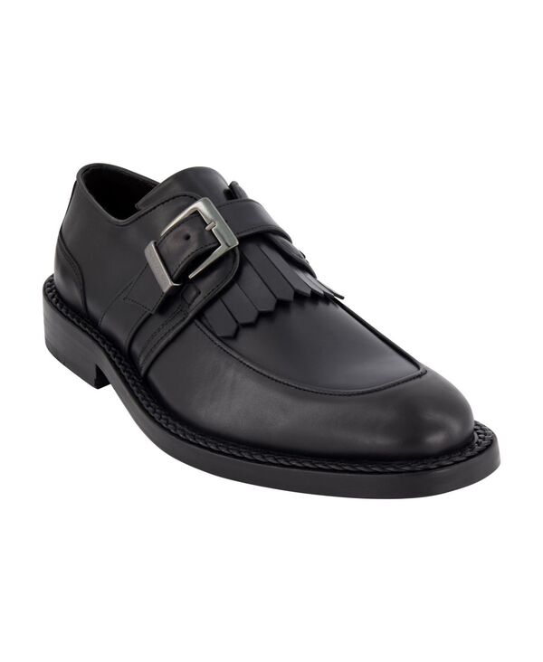 【送料無料】 カール ラガーフェルド メンズ オックスフォード シューズ Men's Monk Strap Moc Toe with Fringe Shoes Black