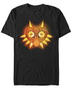 【送料無料】 フィフスサン メンズ Tシャツ トップス Nintendo Men 039 s Zelda Glowing Majoras Mask Halloween Pumpkin Short Sleeve T-Shirt Black