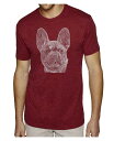  エルエーポップアート メンズ Tシャツ トップス Men's Premium Word Art French Bulldog T-shirt Dark Red