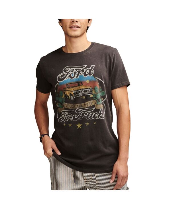 【送料無料】 ラッキーブランド メンズ Tシャツ トップス Men 039 s Ford Fun Truck Short Sleeve T-shirt Jet Black