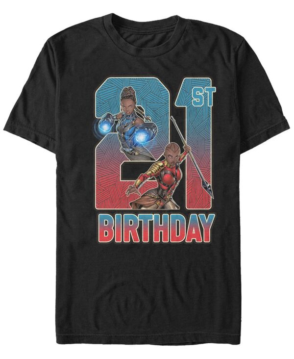 【送料無料】 フィフスサン メンズ Tシャツ トップス Men's Marvel Black Panther Shuri and Okoye 21st Birthday Short Sleeve T-Shirt Black
