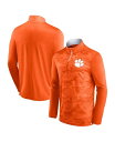 【送料無料】 ファナティクス メンズ ジャケット・ブルゾン アウター Men's Orange Clemson Tigers Depth Chart Camo Jacquard Quarter-Zip Jacket Orange