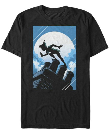 【送料無料】 フィフスサン メンズ Tシャツ トップス Disney Men's Peter Pan Curious Shadow Silhouette Short Sleeve T-Shirt Black 【送料無料】 フィフスサン メンズ Tシャツ トップス Disney Men's Peter Pan Curious Shadow Silhouette Short Sleeve T-Shirt Black