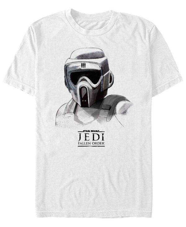 【送料無料】 フィフスサン メンズ Tシャツ トップス Star Wars Men 039 s Jedi Fallen Order Scout Trooper Mask Sketch T-shirt White