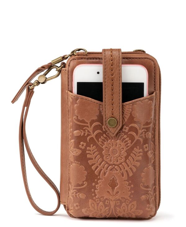 【送料無料】 ザサック レディース PC・モバイルギアケース アクセサリー Women s Silverlake Smartphone Crossbody Handbag Tobacco Floral Embossed