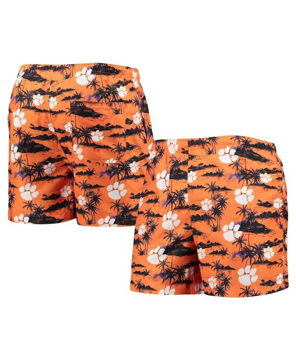 【送料無料】 フォコ メンズ ハーフパンツ・ショーツ 水着 Men's Orange Clemson Tigers Island Palm Swim Trunks Orange