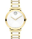 yz oh fB[X rv ANZT[ Women's Swiss Bold Evolution 2.0 White Ceramic & Gold Ion Plated Steel Bracelet Watch 34mm Two-tone