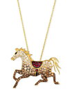 ReVida ŷԾŹ㤨̵֡   ǥ ͥå쥹硼ڥȥȥå ꡼ Passion Ruby (1/6 ct. t.w. & Chocolate Ombré Diamond (1-1/3 ct. t.w. Equestrian Adjustable 20