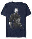 【送料無料】 フィフスサン メンズ Tシャツ トップス Marvel Men's Avengers Infinity War Captain America String Stare Short Sleeve T-Shirt Navy