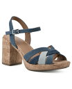 【送料無料】 ホワイトマウンテン レディース サンダル シューズ Women 039 s Dubonnet Cork Block Heel Sandals Blue Denim Multi Fabric