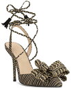 【送料無料】 ジェシカシンプソン レディース サンダル シューズ Women 039 s Hirlia Ankle-Wrap Bow Pumps Natural Black Zebra