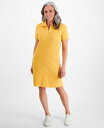 【送料無料】 スタイルアンドコー レディース ワンピース トップス Petite Cotton Weekender Polo Dress Cornmeal Yellow