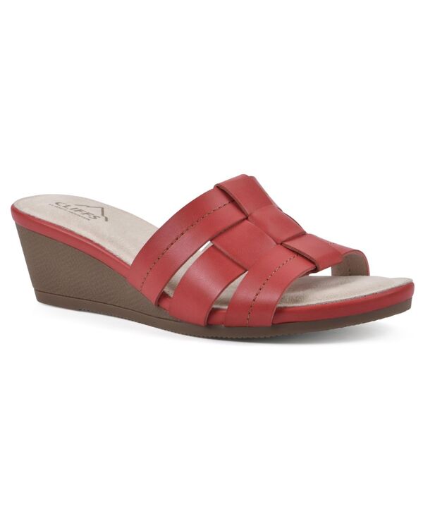  クリフバイホワイトマウンテン レディース サンダル シューズ Women's Candyce Wedge Sandal Red Burnished Smooth- Polyurethane