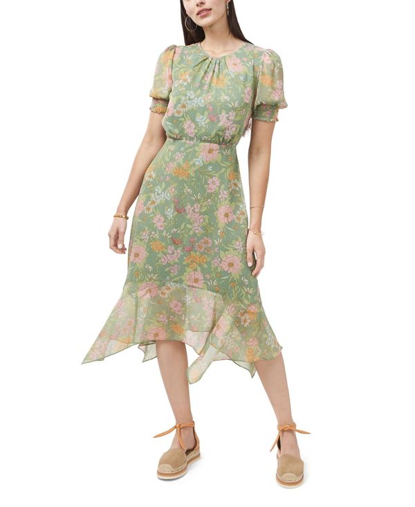 鼻の構造模型 ヴィンスカムート レディース ワンピース トップス Petite Puff Sleeve Verona Gardens Asymmetric Hem Dress Lush Eden 婦人ズボン即納 ワンピースレディースファッション Insolite Guadeloupe Voyage Com