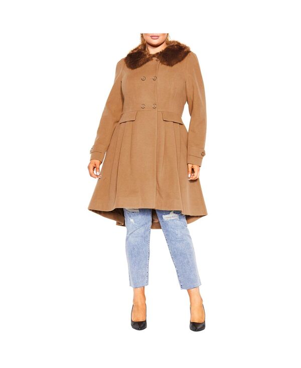 【送料無料】 シティーシック レディース ジャケット ブルゾン アウター Plus Size Grandiose Coat Caramel