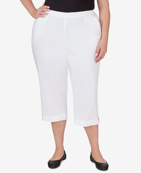 【送料無料】 アルフレッド ダナー レディース カジュアルパンツ ボトムス Plus Size Hyannisport Pull-On Capri Pant White