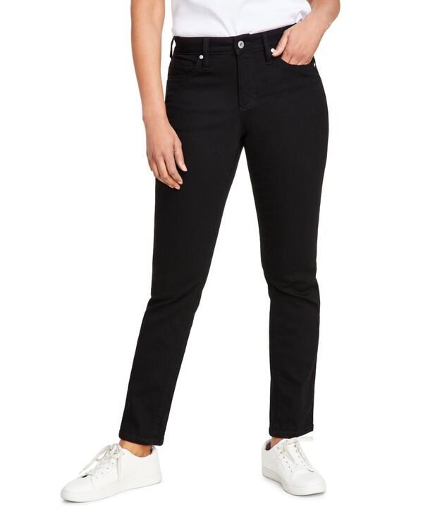 【送料無料】 スタイルアンドコー レディース デニムパンツ ジーンズ ボトムス Women's Mid-Rise Stretch Slim-Leg Jeans Deep Black