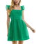 【送料無料】 シティー スタジオ レディース ワンピース トップス Junior's Embroidered Windowpane Fit & Flare Dress Emerald