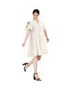  スタンダーズ アンド プラクティス レディース ワンピース トップス Women's V-Neck Eyelet Dress EMB Puff Sleeves White