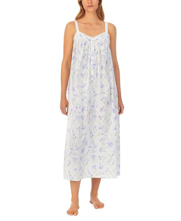 【送料無料】 エイレーンウェスト レディース ナイトウェア アンダーウェア Women's Cotton Lace-Trim Ballet Nightgown Lilac Floral