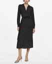 【送料無料】 マンゴ レディース ワンピース トップス Women 039 s Polka-Dots Shirt Dress Black