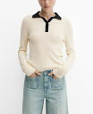 【送料無料】 マンゴ レディース ニット セーター アウター Women 039 s Knitted Polo Neck Sweater Light Beig