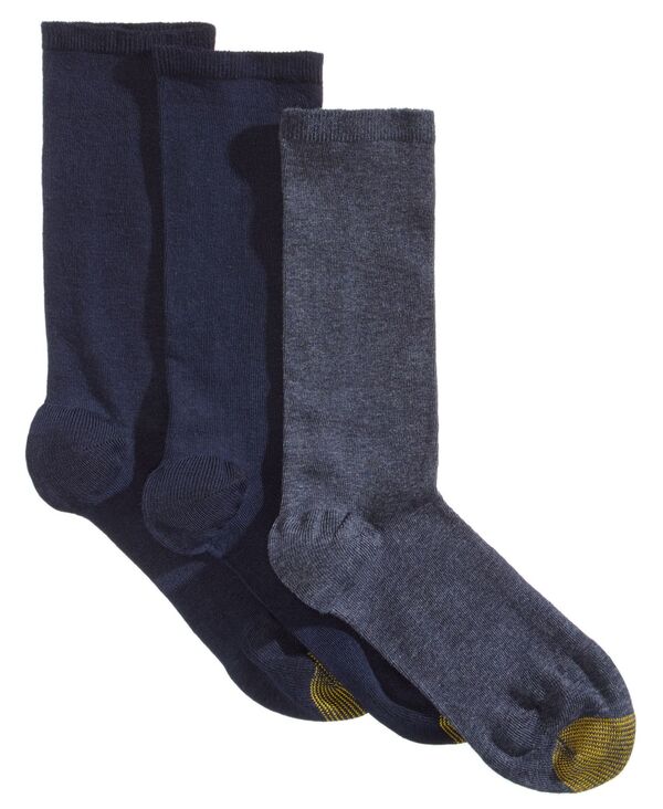 yz S[hgD fB[X C A_[EFA Women's Flat-Knit 3-Pk. Crew Socks Asst 2- New Navy/ Denim/ New Navy