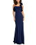 【送料無料】 シティー スタジオ レディース ワンピース トップス Juniors' Ruffled Scuba Fit & Flare Gown Navy